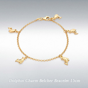 런던골드 9ct Gold 팔찌 Dolphin Charm Belcher/액세서리